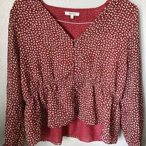 Madewell floral peplum top